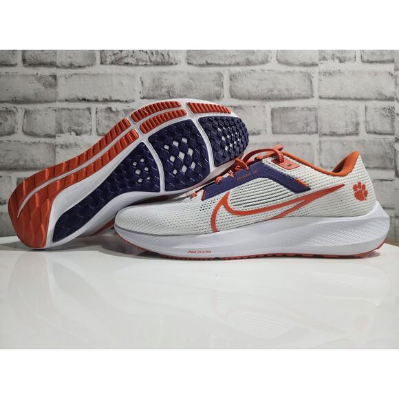 Nike Zoom Pegasus 40 Clemson Tigers Running Shoes DZ5966-100 Men's Size 7 - Picture 1 of 6